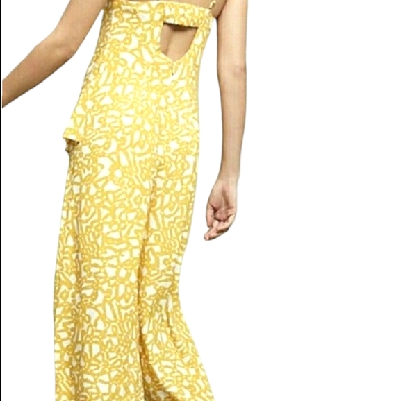 Maeve Women Brittany Cropped Jumpsuit Sz 2 Adj Skinny Straps Wide Leg Open Back - Picture 11 of 16